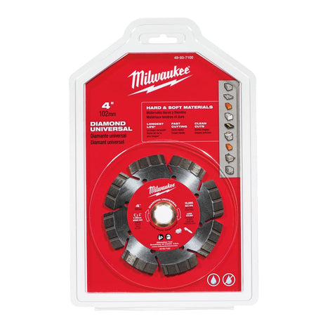 Milwaukee 49-93-7100 4" Diamond Universal Segmented-turbo Saw Blade