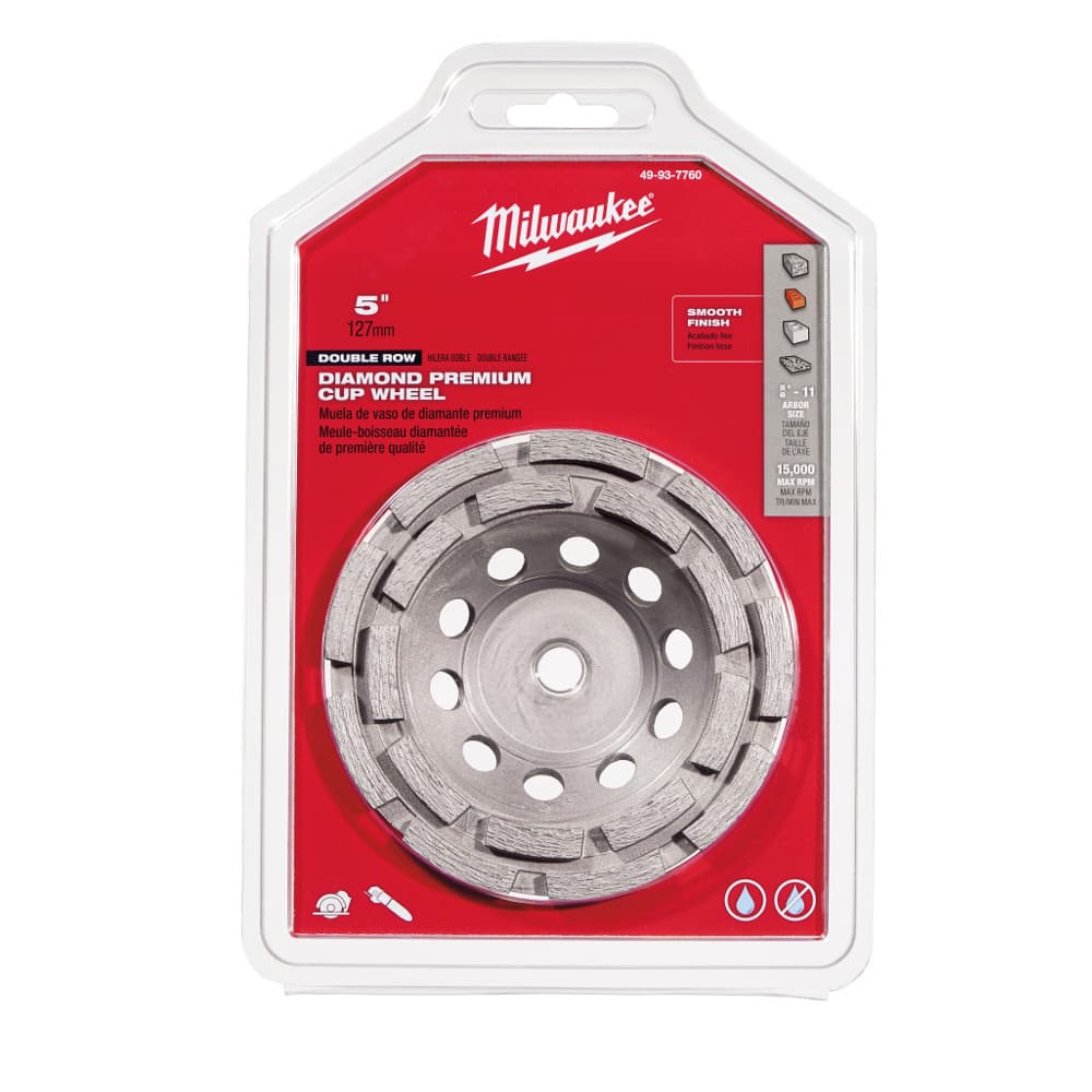 Milwaukee 49-93-7760 5" Diamond Cup Wheel Double Rim