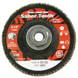 Weiler 50135 4-1/2" Saber Tooth High Density Ceramic Abrasive Flap Disc, 80C, 5/8"-11