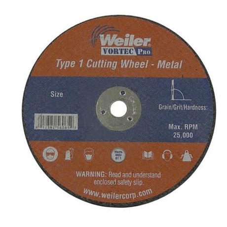 Weiler 56061 3" x .035" Type 1 Cut-Off Wheel, A60T, 1/4" A.H.