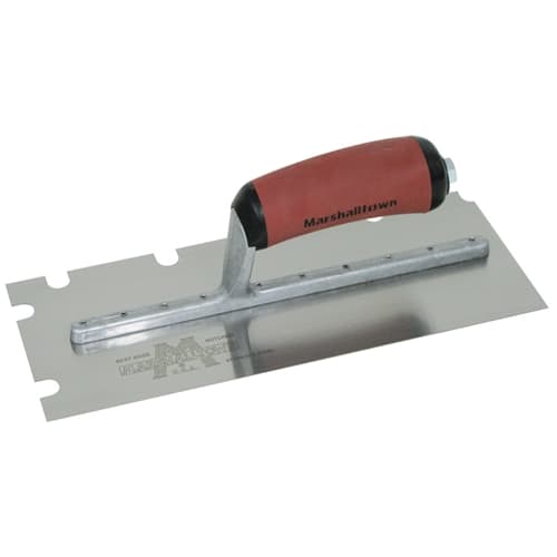 MarshallTown 5704SSD 10704 - 11 X 4 1/2 SS Notched Trowel; 3/16 X 3/8 X 1 3/4 U DuraSoft Handle