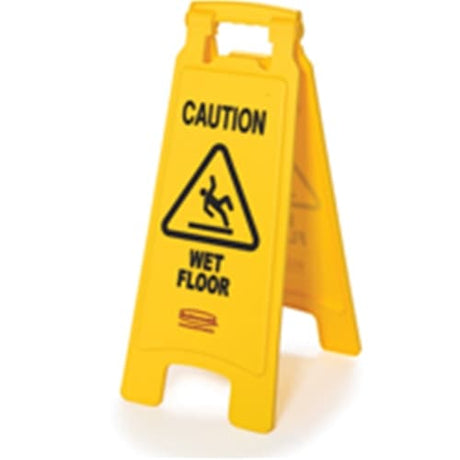 Rubbermaid FG611277YEL Floor Sign with "Caution Wet Floor" Imprint, 2-Sided