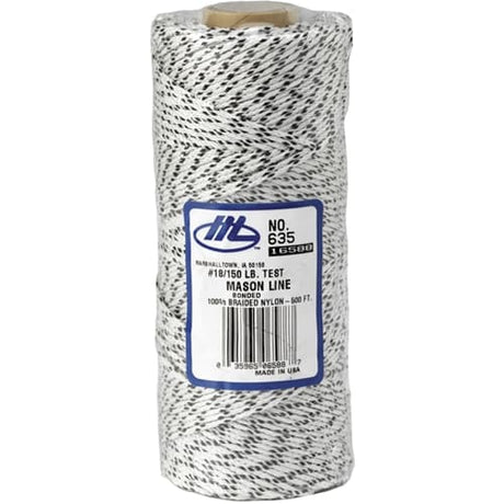 MarshallTown ML616 10267 - Bonded Mason's Line 500' White and Black, Size 21 6" Core