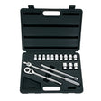 Stanley 85-956 16 Pc Socket Set 1/2" Drive 6 Pt Metric