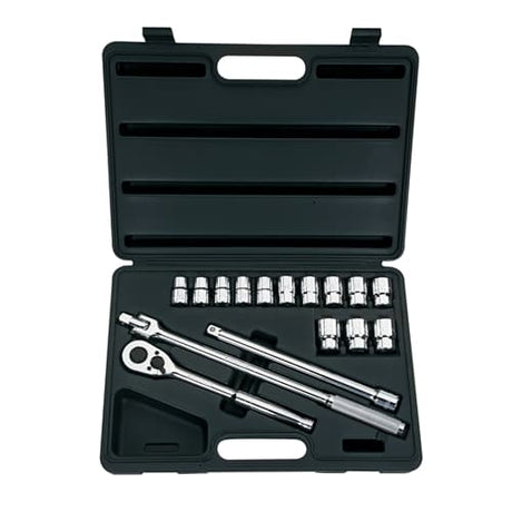 Stanley 85-956 16 Pc Socket Set 1/2" Drive 6 Pt Metric