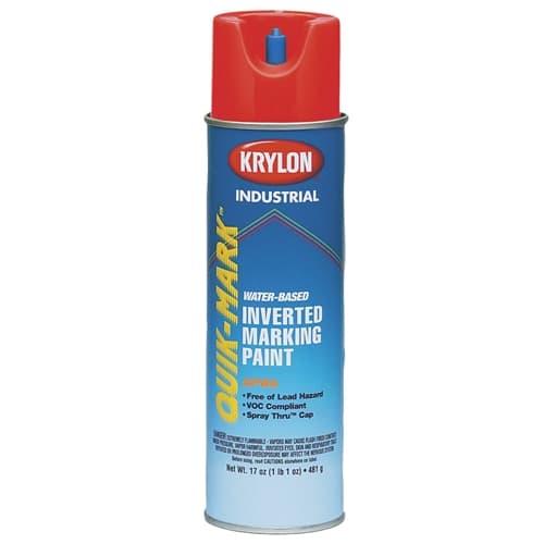 Krylon 3911 Quik-Mark WB Inverted Marking Paint APWA Brilliant red