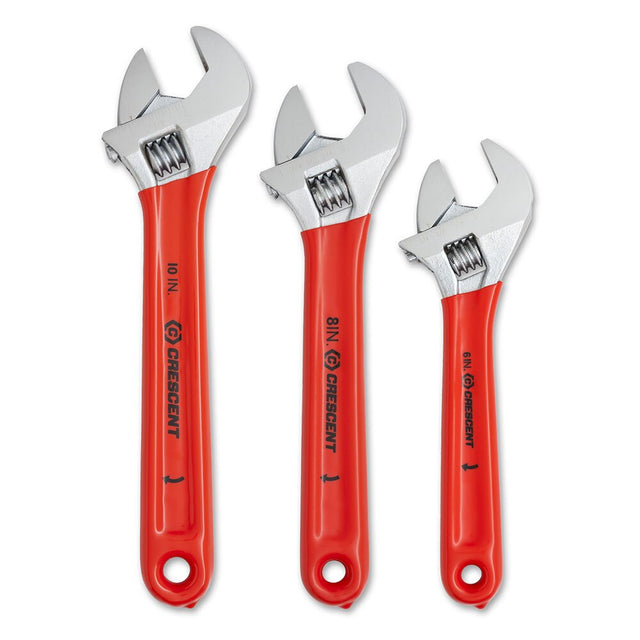 Crescent AC26810CV 3 Pc. Adjustable Cushion Grip Wrench Set 6", 8" & 10"