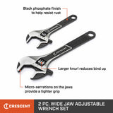 Crescent ATWJ2610VS 2 Pc. Wide Jaw Adjustable Wrench Set 6" & 10" - 10