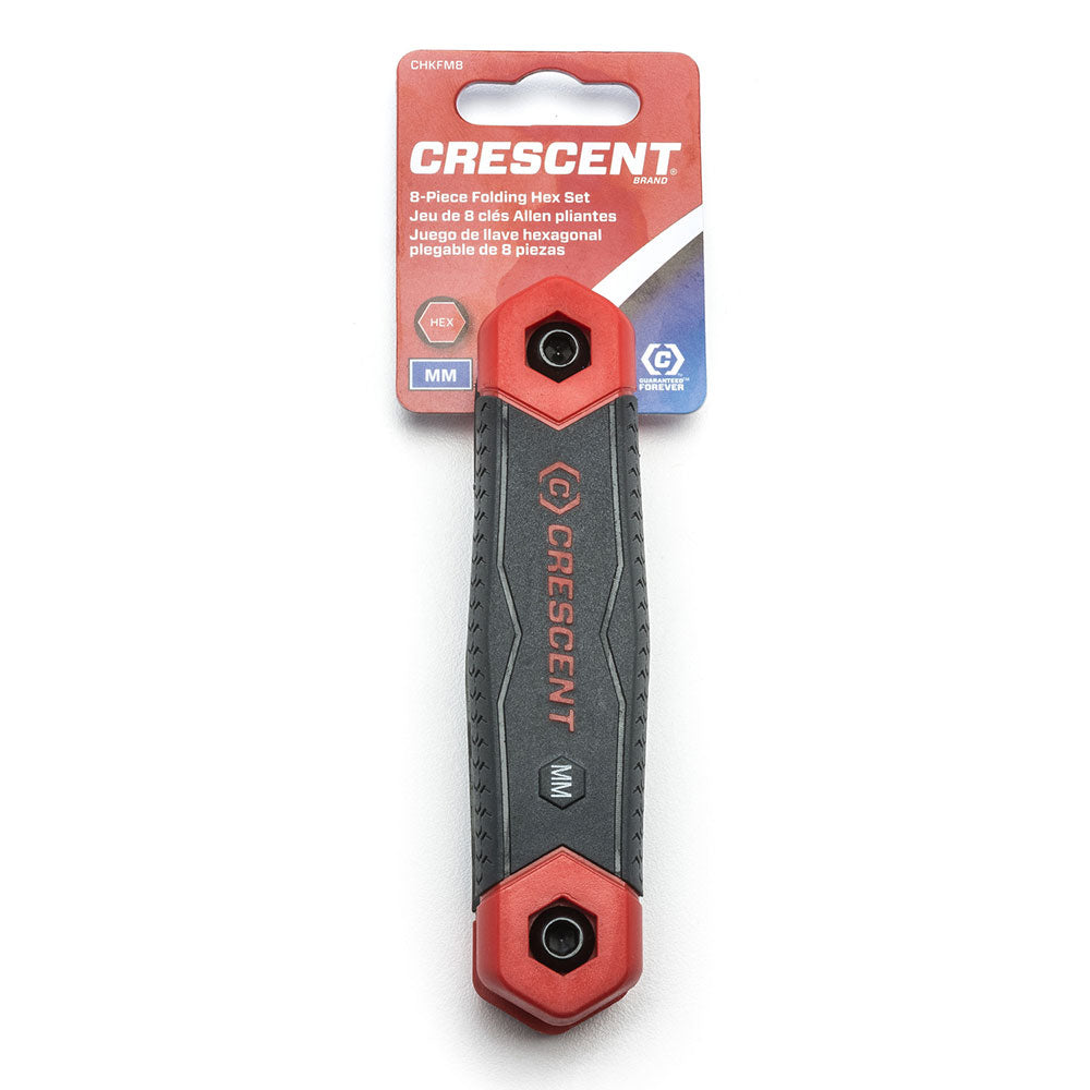 Crescent CHKFM8 8 Pc. Folding Metric Hex Dual Material Key Set - 2