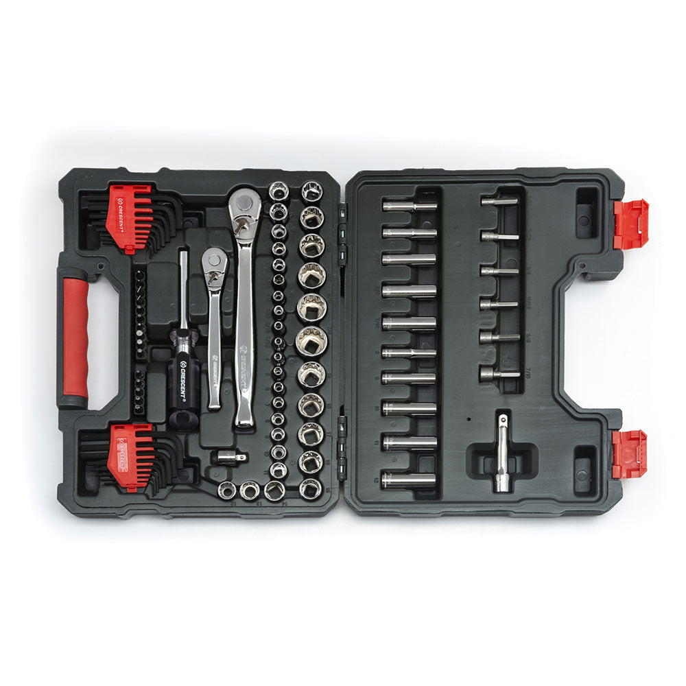 Crescent CTK84CMPN 84 Pc 1/4 & 3/8 Dr 6 & 12 Pt Std & Dp SAE/Met Mech Tool Set - 4