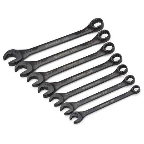 Crescent CX6RWS7 7 Pc. X6 Black Oxide Spline Open End Ratcheting Combo SAE Wrench Set