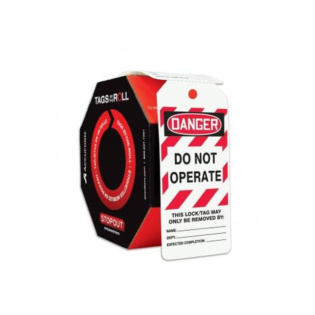 Accuform TAR472 Do Not Operate Danger Tag By-The-Roll with 3/8" Hole (250 Pack)