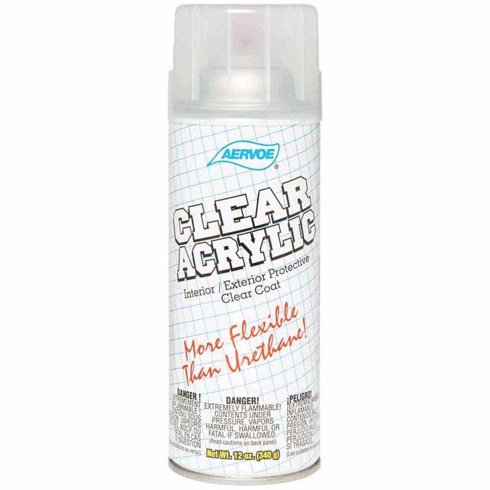 Aervoe 117 Gloss Clear Acrylic Coating Spray for Interior/Exterior Protective Clear Coat (16 oz Can)