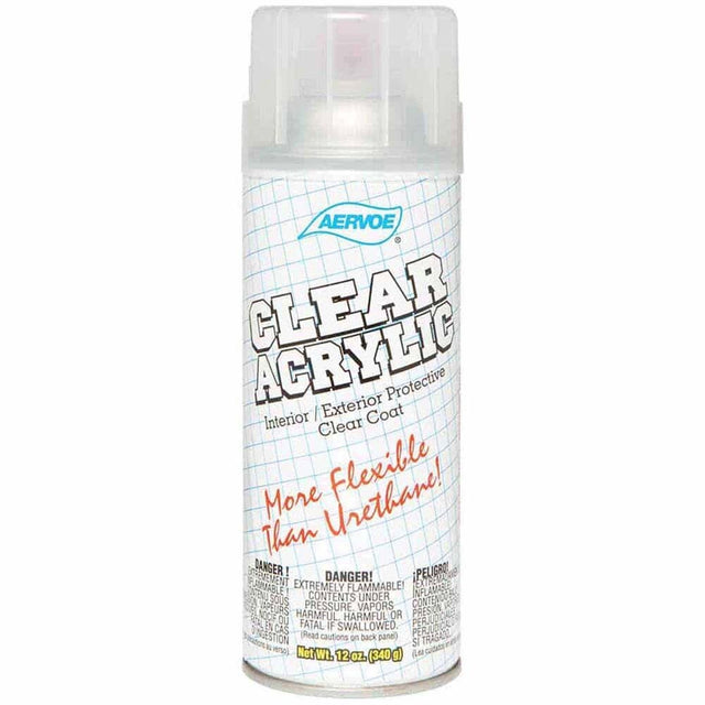 Aervoe 117 Gloss Clear Acrylic Coating Spray for Interior/Exterior Protective Clear Coat (16 oz Can)