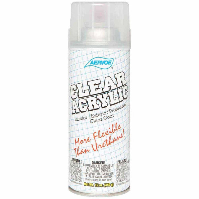 Aervoe 117 Gloss Clear Acrylic Coating Spray for Interior/Exterior Protective Clear Coat (16 oz Can)