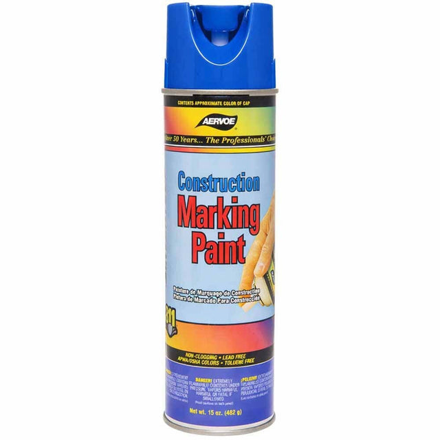 Aervoe 250 Fluorescent Blue Construction Marking Paint, Aerosol, 20 oz Can (Single Can)
