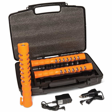 Aervoe 1158 Baton Traffic Flare Kit with Red LEDs, Safety Orange