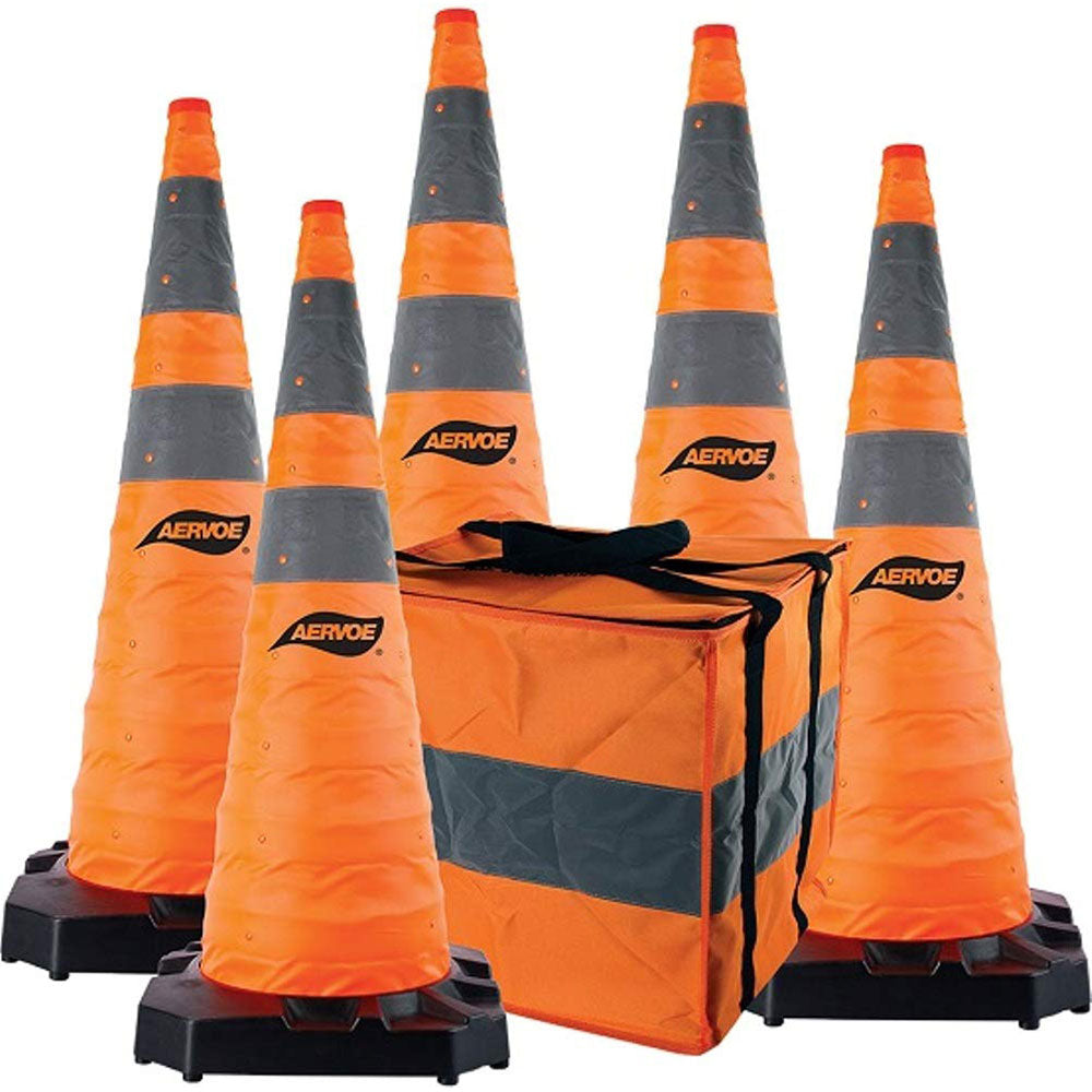 Aervoe 1187-5 36" H.D. Collapsible Safety Cone, 5 Pack