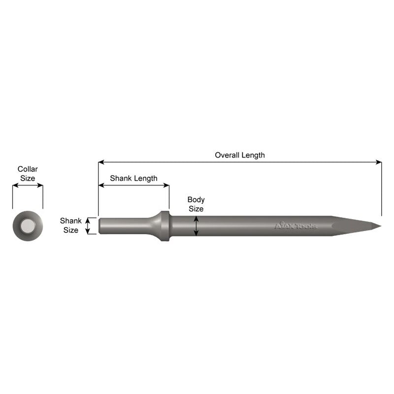 Ajax Tools 940 7" Zip Gun Chisels Moil Point