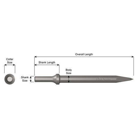 Ajax Tools 940 7" Zip Gun Chisels Moil Point