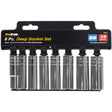 Allied 19304 8-Piece 3/8" Driver Metric Deep Socket Set with Rail