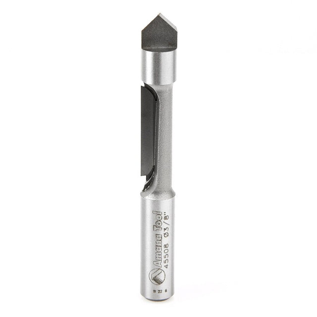 Amana 45508 Carbide Tipped Panel Pilot Concave Grind 3/8 Dia x 1 Inch x 3/8 Shank Single Flute