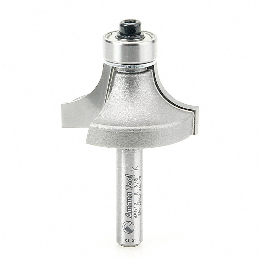 Amana 49512 Corner Rounding 3/8" Radius 1/4" Shank Router Bit