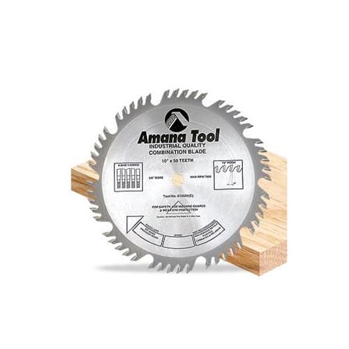 Amana 610504C 10" x 50T Combination Ripping And Cross-Cut Circular Saw Blade