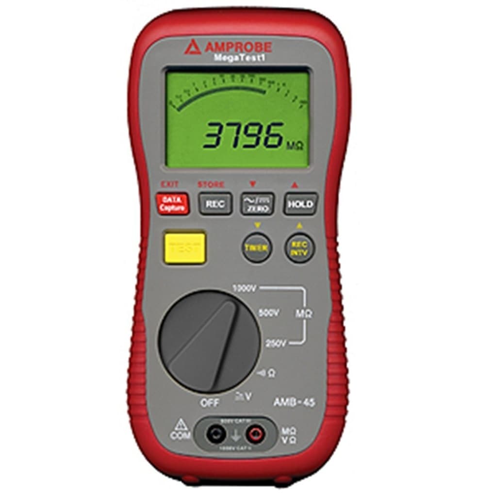 Amprobe 2731024 AMB-45 Digital Megohmmeter Insulation Resistance Tester 1000V DC Max Test Voltage