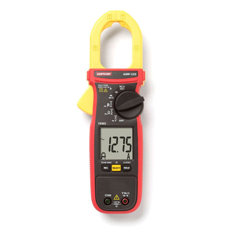 Amprobe 4560543 AMP-220 600V/600A TRMS AC/DC Clamp Multimeter with Amp-Tip, CAT II Rated