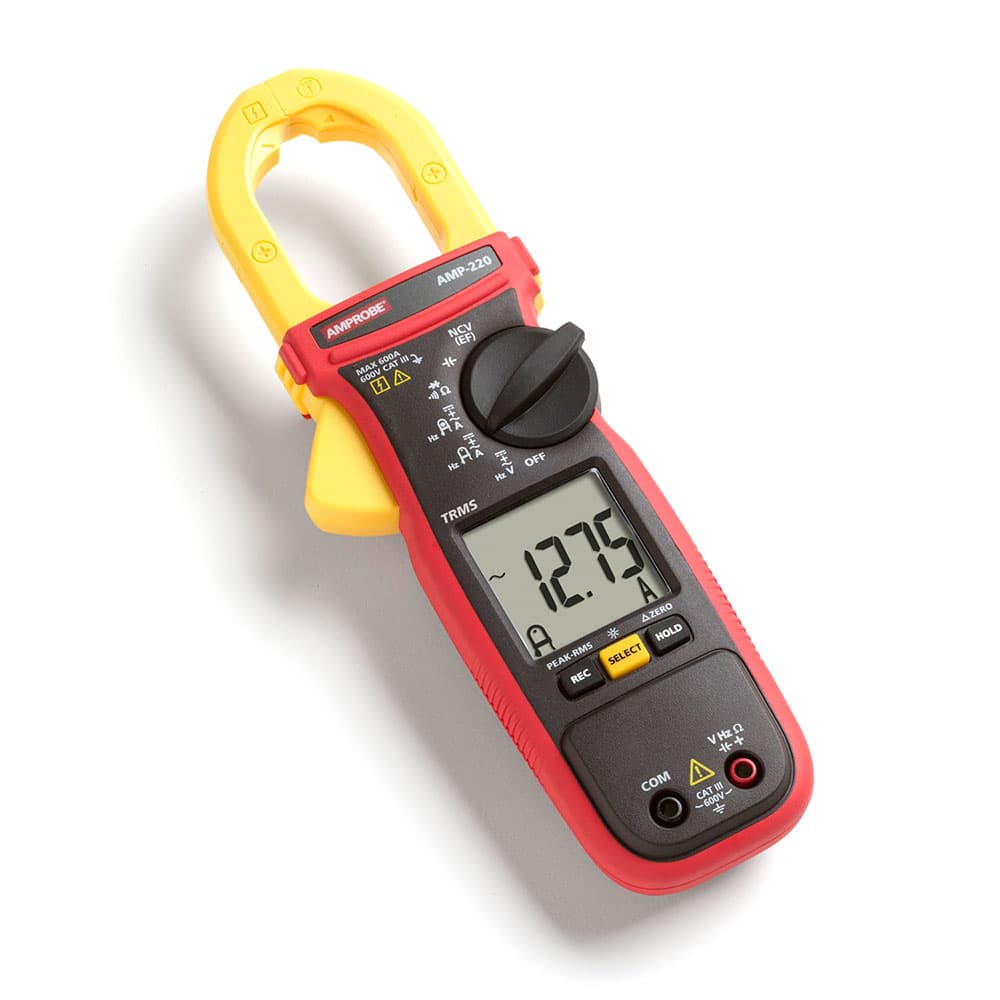 Amprobe 4560543 AMP-220 600V/600A TRMS AC/DC Clamp Multimeter with Amp-Tip, CAT II Rated - 3