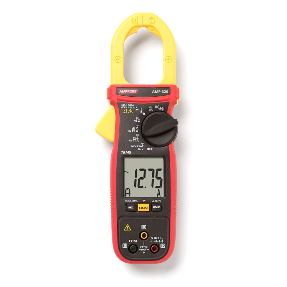 Amprobe 4560562 AMP-320 600V/600A TRMS AC/DC Clamp Multimeter w/ 3-Phase Sequence and Motor Testing