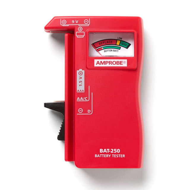 Amprobe 4589825 BAT-250 Handheld Battery Capacity Tester with V-Shaped Side Cradle