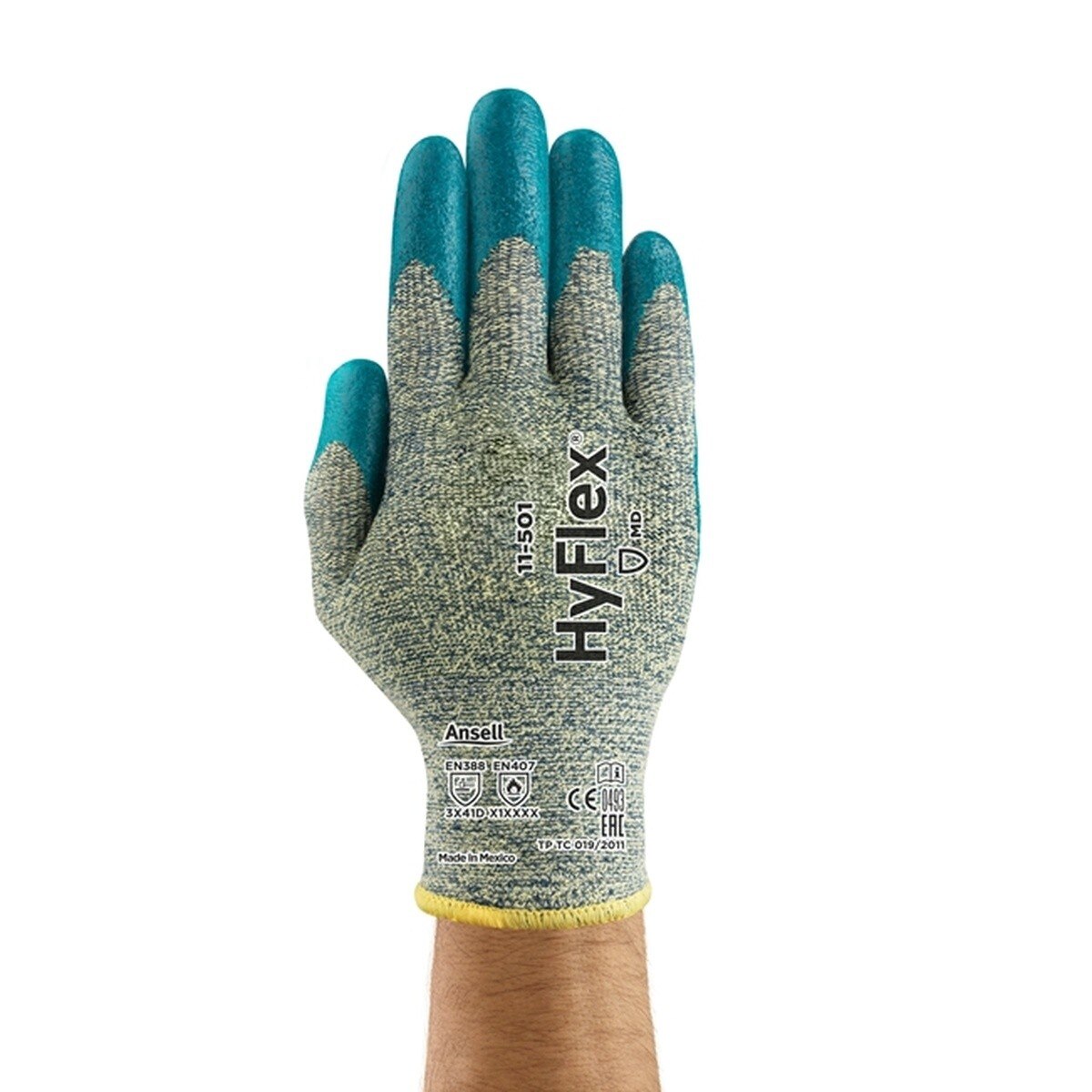 Ansell 11-501-8 ANSI A3 Kevlar Nitrile Palm Coated Cut Resistant Gloves Size 8