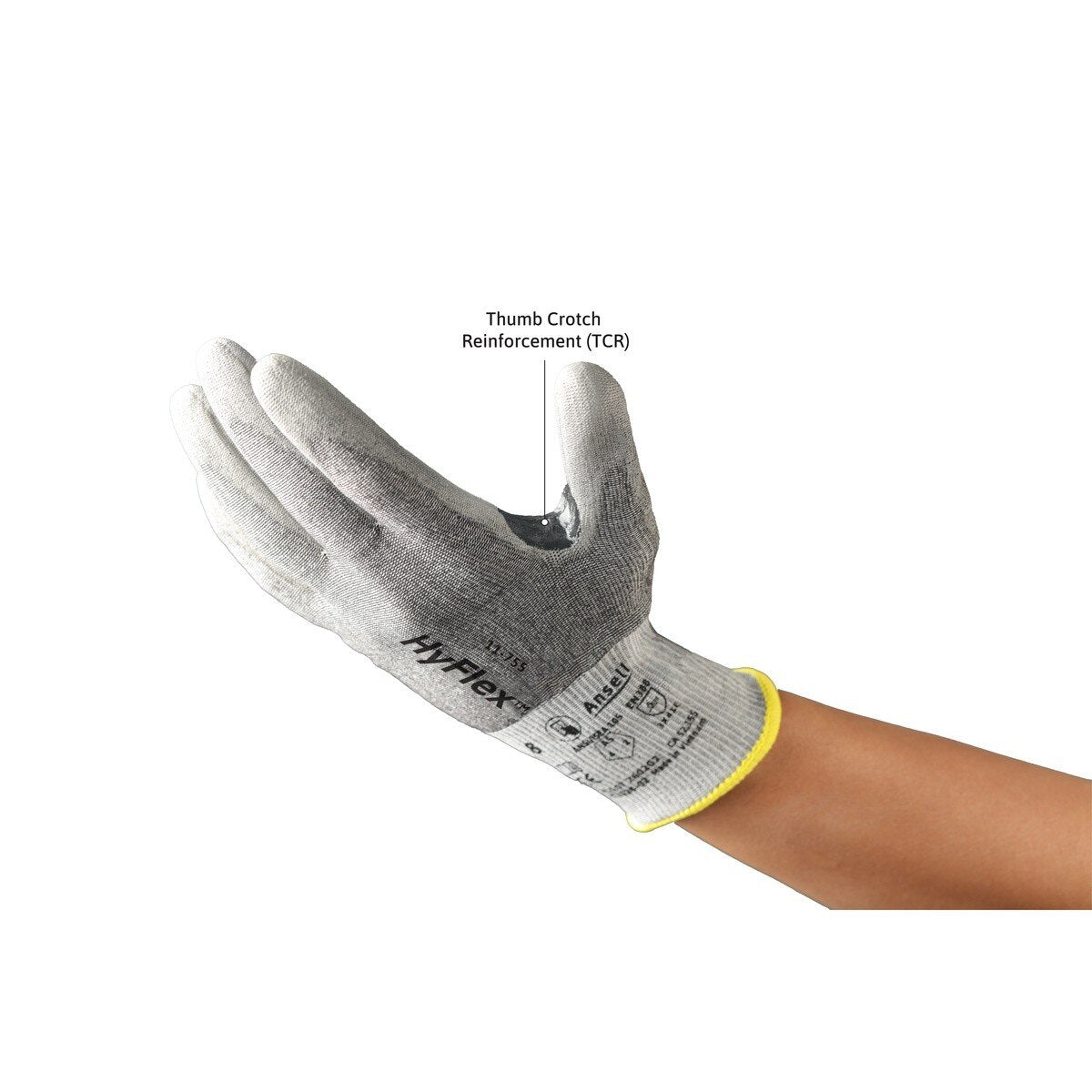 Ansell 11-755 HyFlex ANSI A5 Cut Resistant PU Palm Dipped Work Gloves - 4