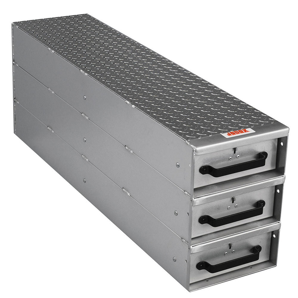 Crescent Jobox 1408980 3 Drawer Long Stacked Heavy-Duty Aluminum Drawer Storage