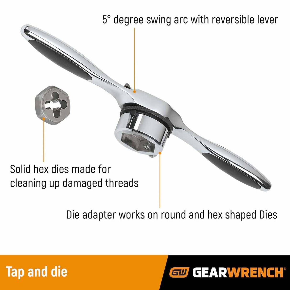 GearWrench 3887 77 Pc. SAE/Metric Ratcheting Tap and Die Set - 4