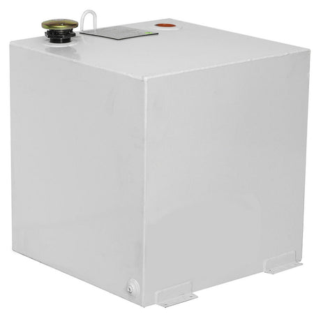 JOBOX 485000 50 Gallon White Square Steel Liquid Transfer Tank for Trucks