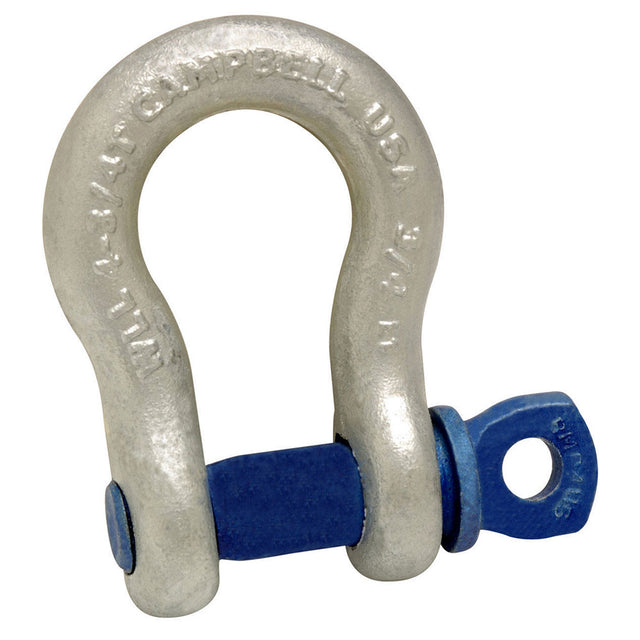 Campbell 5411835 1-1/8" Anchor Shackle, Scr Pin, Frgd Crbn Steel, Galvanized