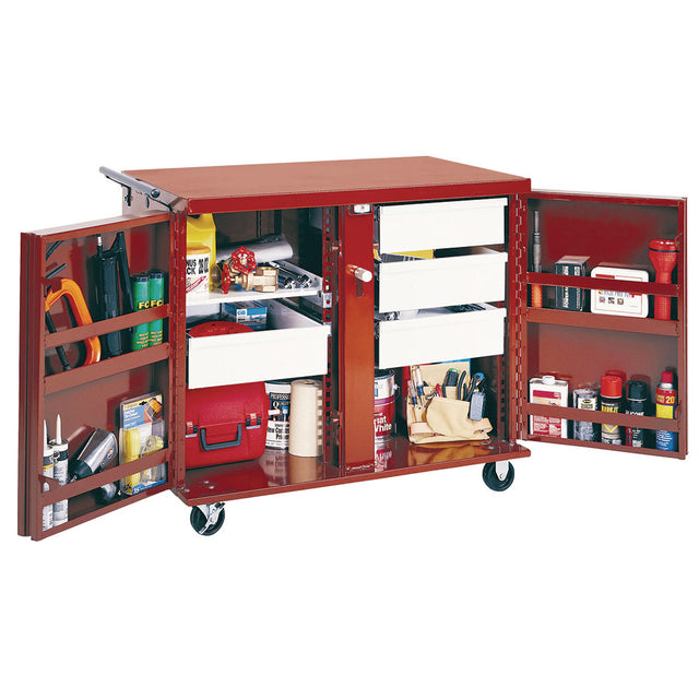 Crescent Jobox 675996 Rolling Work Bench - 2 Drawers, 2 Shelves, 6" Casters