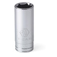 GearWrench 80796 1/2" Drive 12 Point Deep SAE Socket 1-1/16" - Deep 12-Point Chrome Socket for Fastener Applications