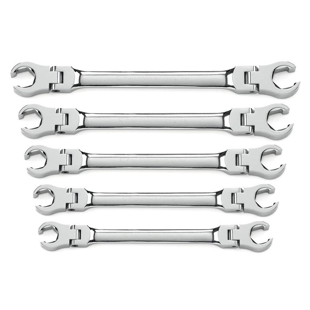 GearWrench 81910 5 Pc. Flex Head Flare Nut SAE Wrench Set