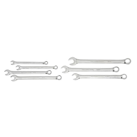 GearWrench 81933 7 Pc. 12 Point Long Pattern Combination SAE Wrench Set with Tool Roll