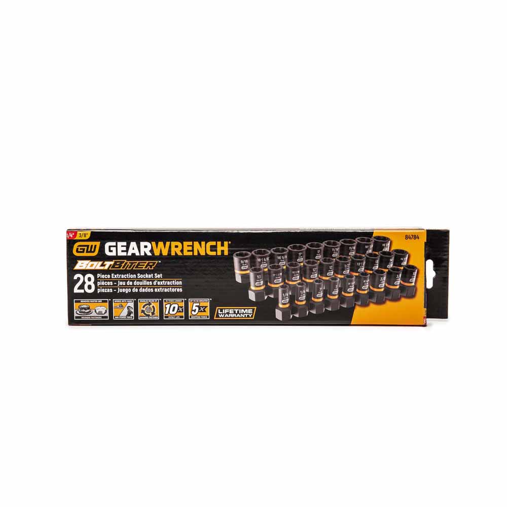 GearWrench 84784 28 Pc. 1/4" & 3/8" Drive Bolt Biter Impact Extraction Socket Set - 4