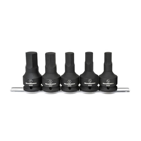 GearWrench 84899-06 5 Pc. 3/4" Drive Hex Bit Impact SAE Socket Set