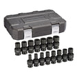 GearWrench 84939N 15 Pc. 1/2" Drive 6 Point Standard Universal Impact Metric Socket Set