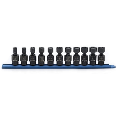 GearWrench 84975 11 Pc. 3/8" Drive 6 Point Standard X-Core Pinless Universal Impact Metric Socket Set