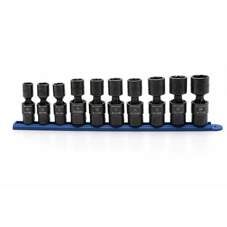 GearWrench 84979 10 Pc. 1/2" Drive 6 Point Standard X-Core Pinless Universal Impact Metric Socket Set