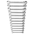 GearWrench 85597 12 Pc. 72-Tooth 12 Point Open End Ratcheting Metric Wrench Set