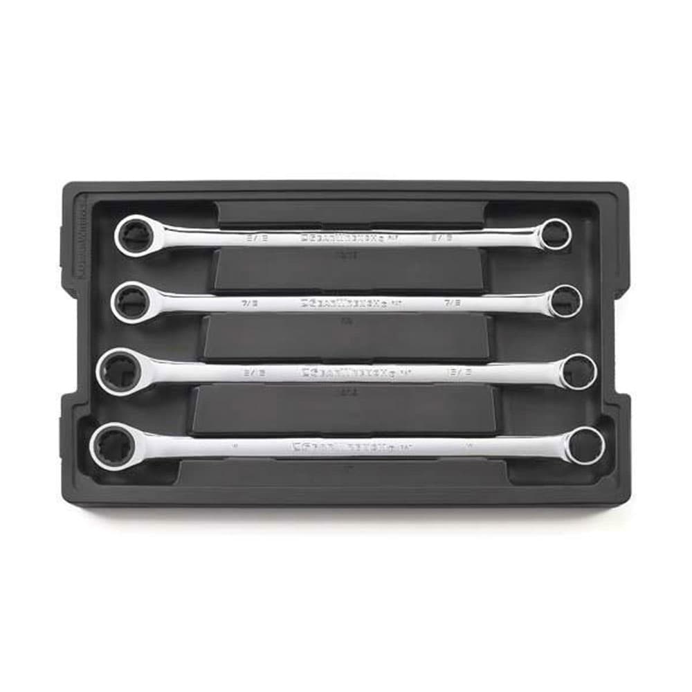 GearWrench 85996 4 Pc. 72-Tooth 12 Point XL GearBox Double Box Ratcheting SAE Wrench Add-On Set